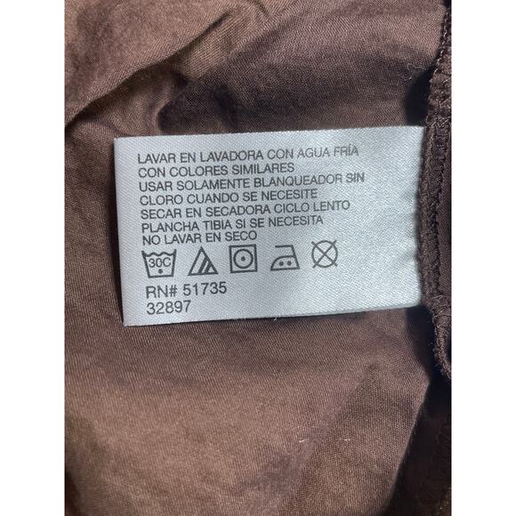 Oscar Oscar De La Renta Company Large Blouse Brown Sleeveless Ruffled Button Up - Picture 4 of 8